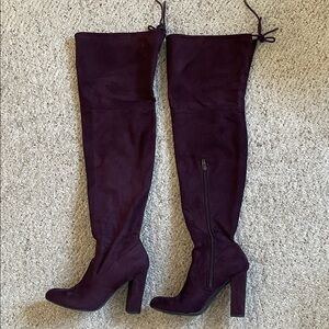 A New Day Elegant Purple Suede Over-the-Knee Boots 7.5